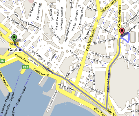 Mappa del percorso dalla stazione FS a Piazza della repubblica 18